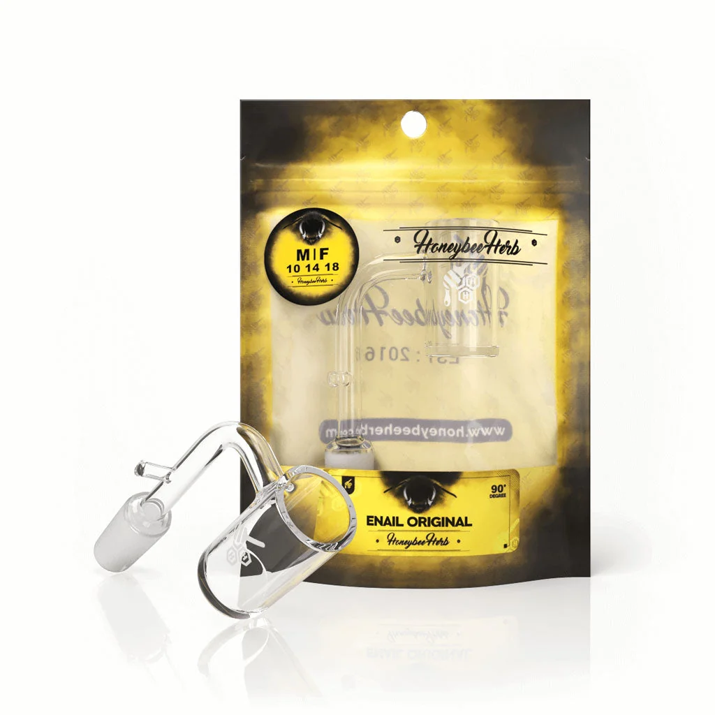 Honeybee Herb Enail Original Quartz Banger - Yellow Line