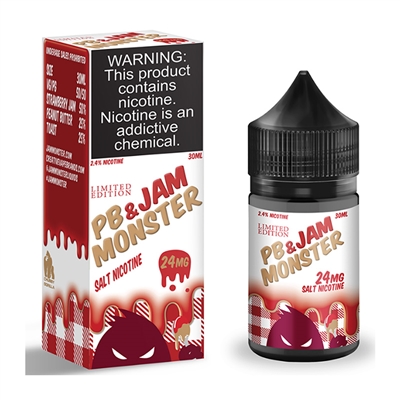 Jam Monster PB & JAM Strawberry Salt Nicotine 30ml E-Liquid