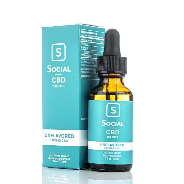 Social CBD Drops – 1000mg Tincture – Unflavored