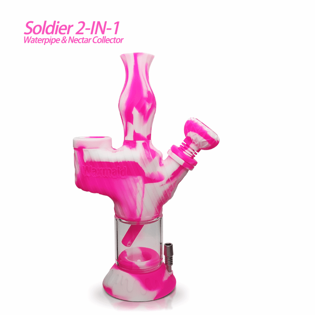 Beginner's Guide: How to dab Waxmaid Soldier 2 in 1 Water Pipe & Nectar Collector Safely? 3 Soldier 2 IN 1 Waterpipe Nectar Collector Cream Pink 02