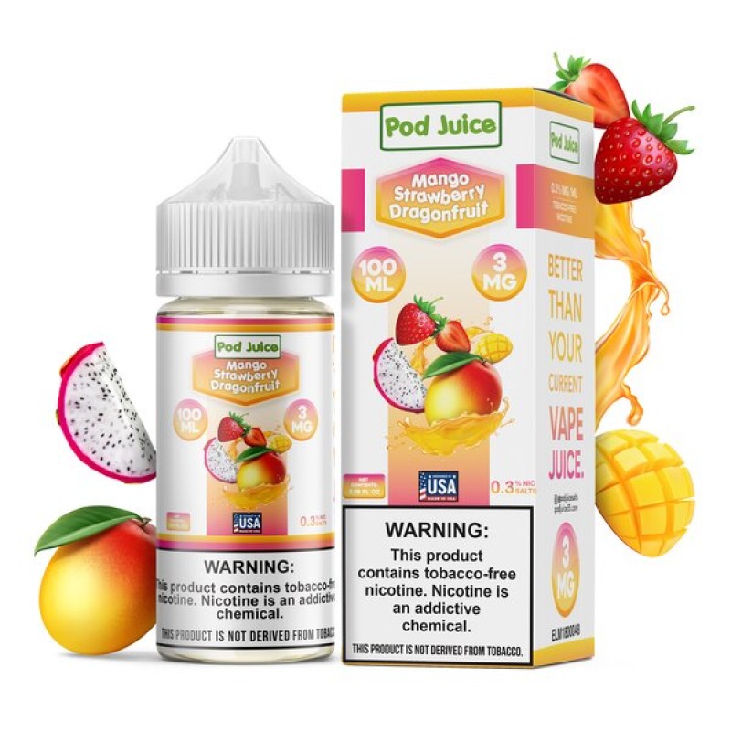 Pod Juice Mango Strawberry Dragonfruit TF 100ml Vape Juice