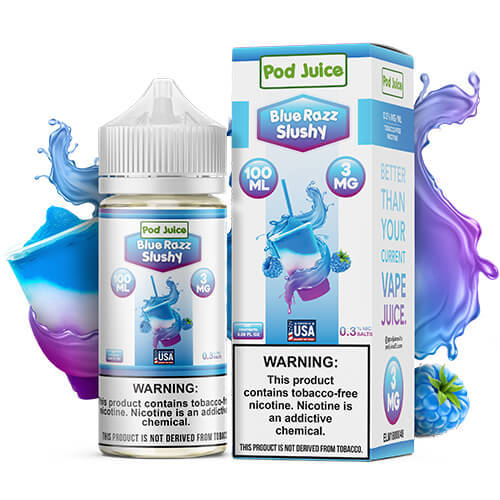 Pod Juice Blue Razz Slushy TF 100ml Vape Juice