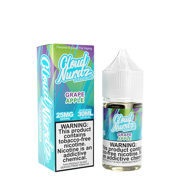 Cloud Nurdz Grape Apple Iced 30ml Nic Salt Vape Juice