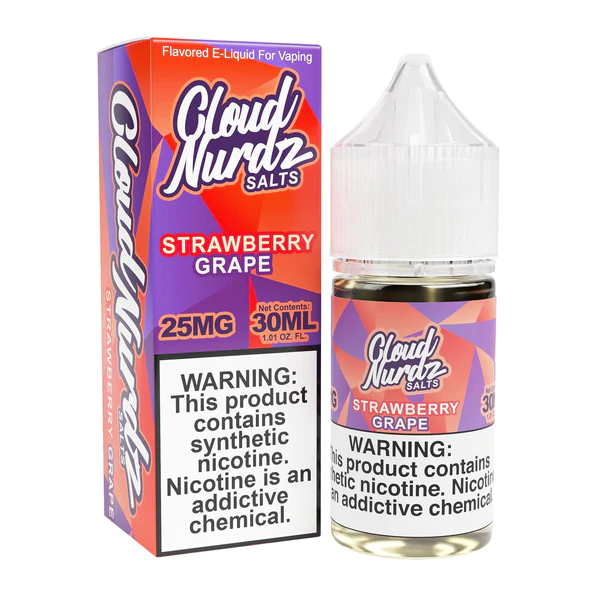 Grape Strawberry 30ml Synthetic Nic Salt Vape Juice - Cloud Nurdz