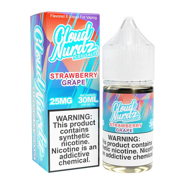 Grape Strawberry Iced 30ml TF Nic Salt Vape Juice - Cloud Nurdz
