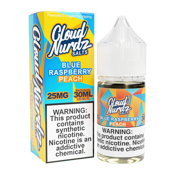 Peach Blue Raspberry 30ml Synthetic Nic Salt Vape Juice - Cloud Nurdz