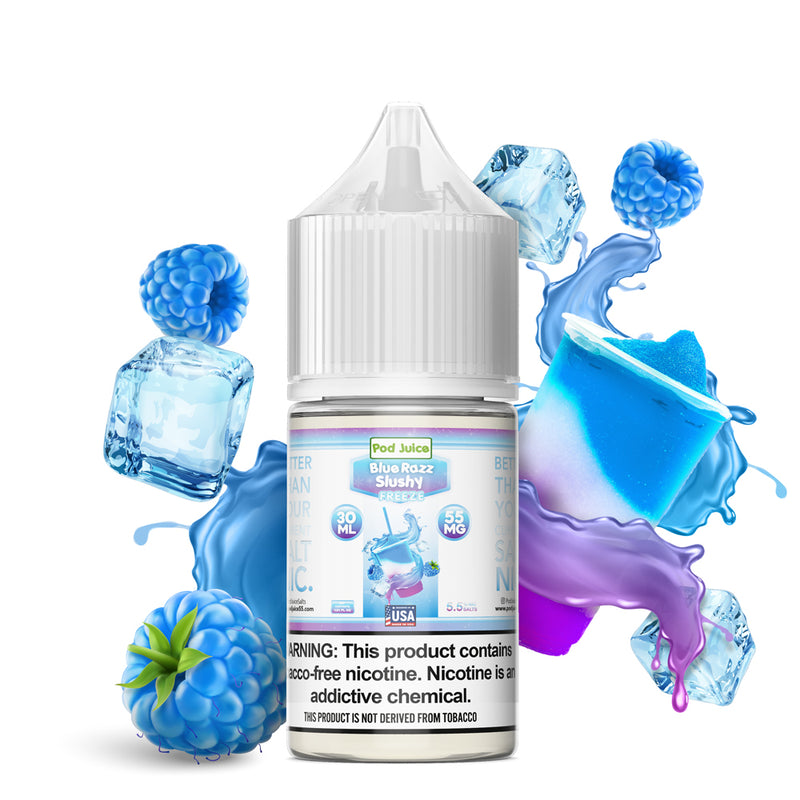 Pod Juice Blue Razz Slushy Freeze TF 30ml Nic Salt Vape Juice