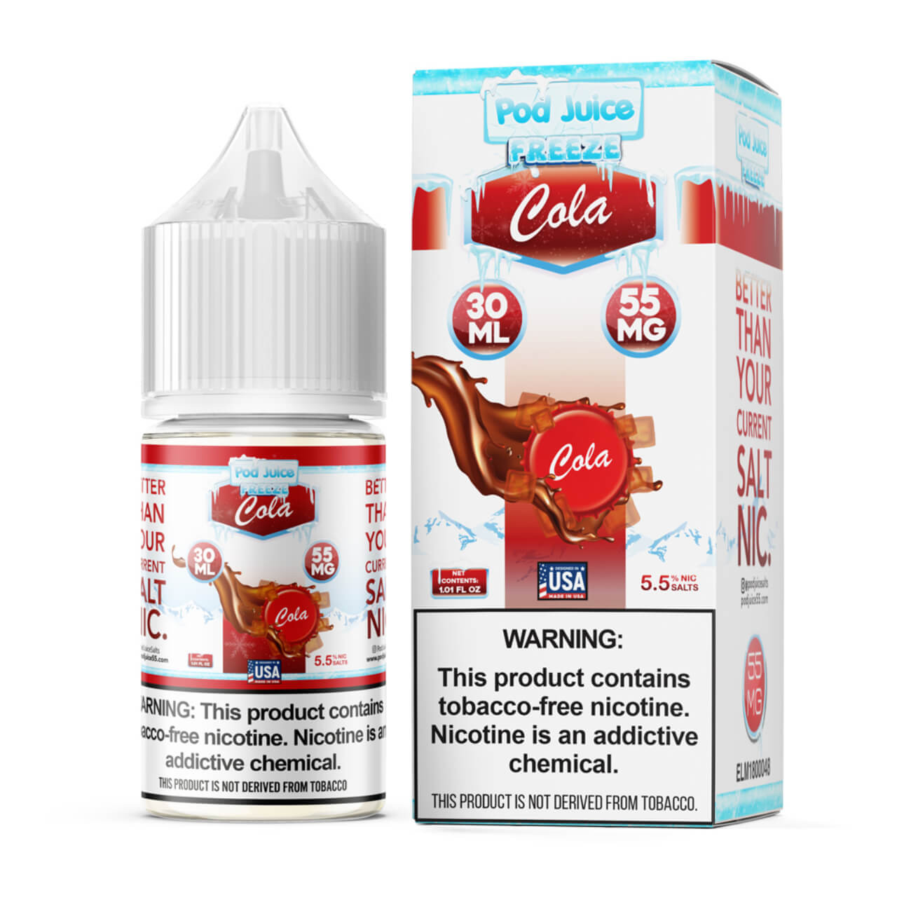 Pod Juice Salt Grape Chew Freeze Tobacco Free Nicotine E-Juice 30ml