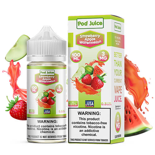Pod Juice Strawberry Apple Watermelon TF 30ml Nic Salt Vape Juice