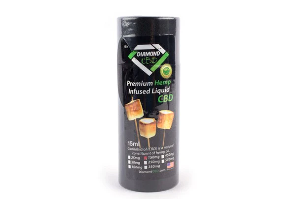 Diamond CBD Toasted Marshmallow Hemp Infused Liquid - Oral Drops or Vape - 15ml