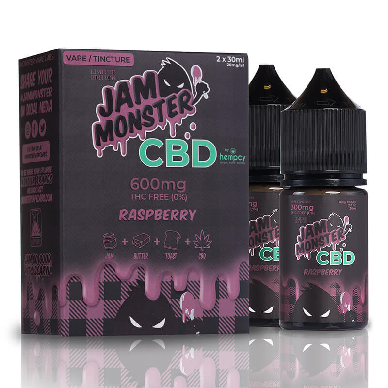 Jam Monster CBD – CBD Vape – Raspberry – 600mg – 2400mg