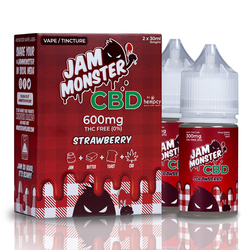 Jam Monster CBD – CBD Vape – Strawberry – 600mg – 2400mg