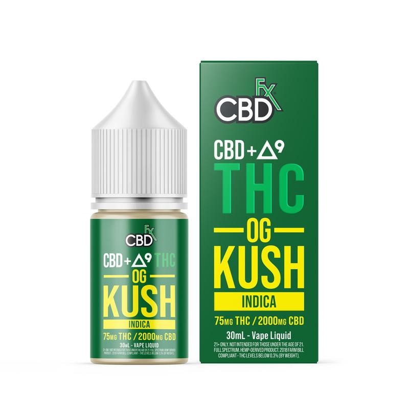 CBD Vape Juice – OG Kush CBD + Delta 9 Vape Juice – 75mg/2000mg – By CBDfx