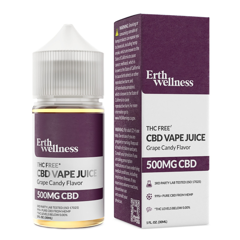 ERTH Wellness – CBD Vape Juice – Grape Candy – 500mg-1000mg