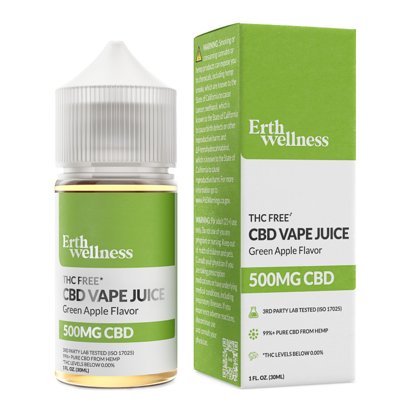 ERTH Wellness – CBD Vape Juice – Green Apple – 500mg-1000mg