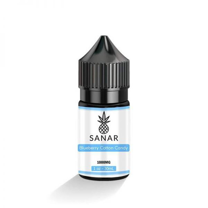 Sanar – CBD Vape Juice – Blueberry Cotton Candy – 1000mg