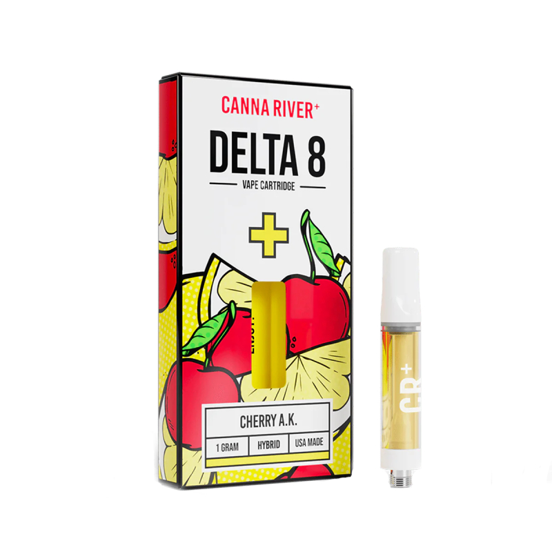 THC Vape – Cherry A.K. D8 Cartridge – 1g – By Canna River