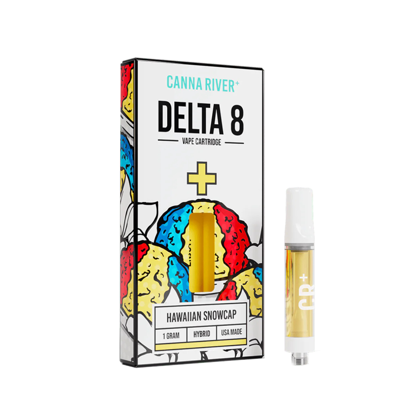 THC Vape – Hawaiian Snowcap D8 Cartridge – 1g – By Canna River