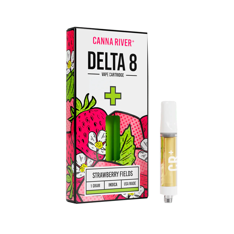 THC Vape – Strawberries Fields D8 Cartridge – 1g – By Canna River