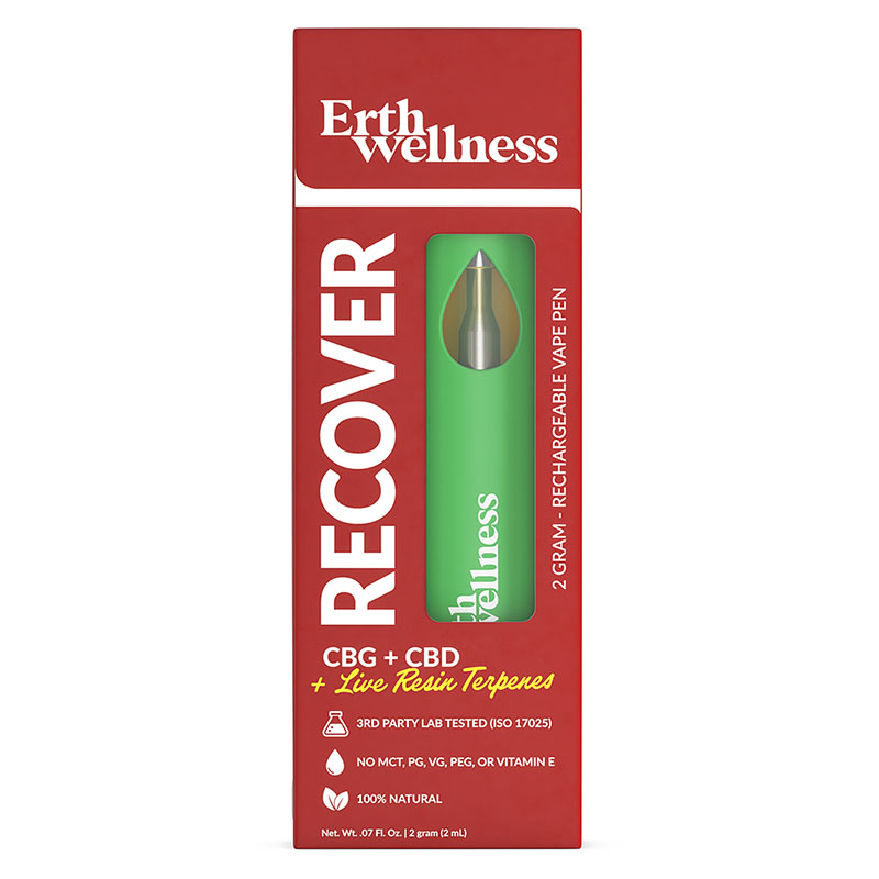 CBD Vape Device – CBG:CBD Live Resin Disposable Device – Recover Blend Disposable – 2g – By Erth Wellness