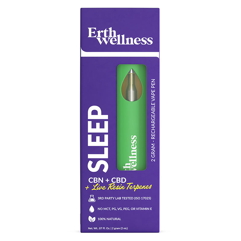 CBD Vape Device – CBN:CBD Live Resin Disposable Device – Sleep Blend Disposable – 2g – By Erth Wellness