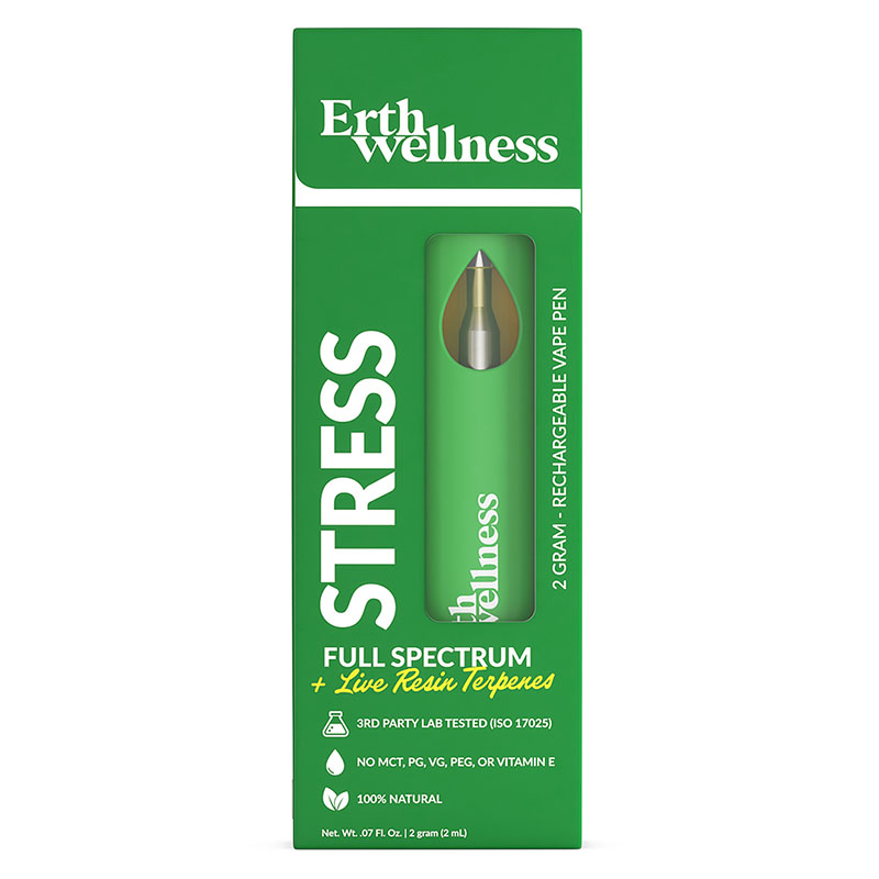 CBD Vape Device – Full Spectrum Live Resin Disposable Device – Stress Blend Disposable – 2g – By Erth Wellness