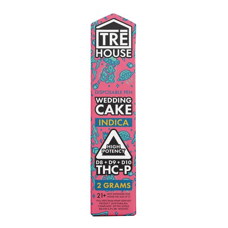 THC-P Vape Pen + D8 + D9 + D10 – Wedding Cake – 2g Indica – TRĒ House