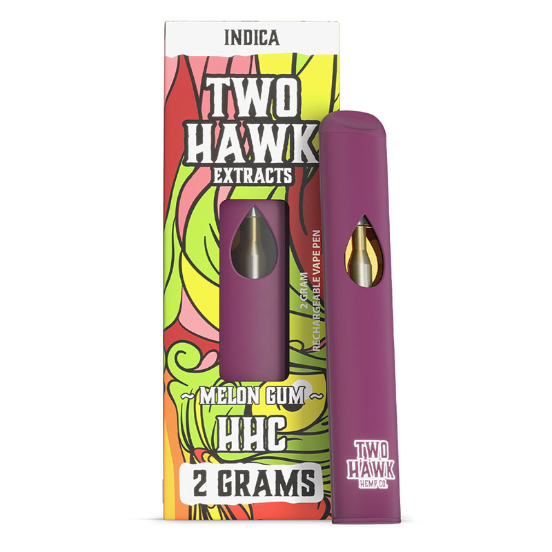 Two Hawk Hemp Co. – HHC Vape – Rechargeable Disposable – Melon Gum – 2g