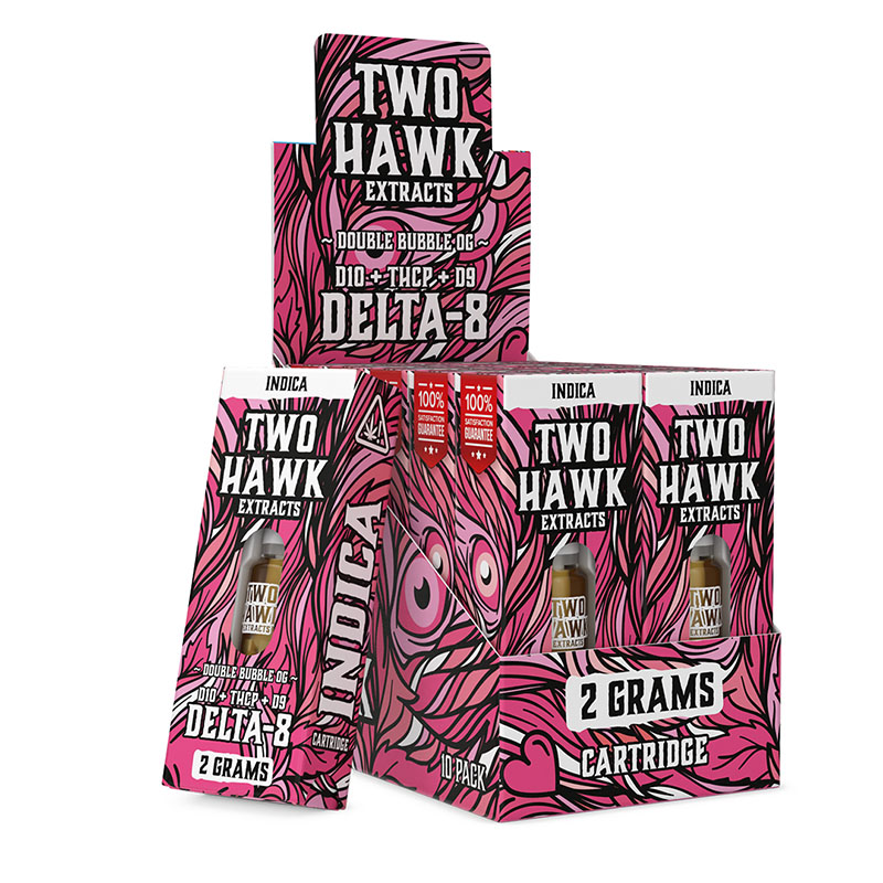 Delta Blend Cartridge – D8:D9:D10:THC P Cartridge – Double Bubble OG – 2g – By Two Hawk Hemp