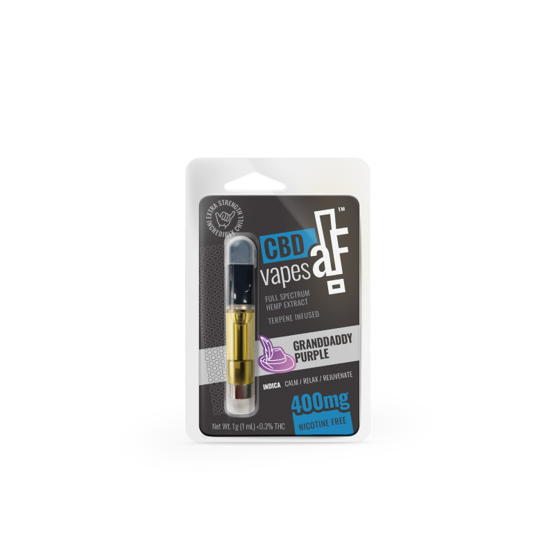 CBDaF! – CBD Vape – Full Spectrum Cartridge – Granddaddy Purple – 1g – 400mg