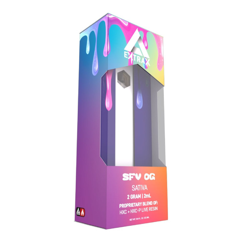 Delta Extrax – HXC Vape – HXC:HXCP Live Resin Disposable Pen – SFV OG – 2g