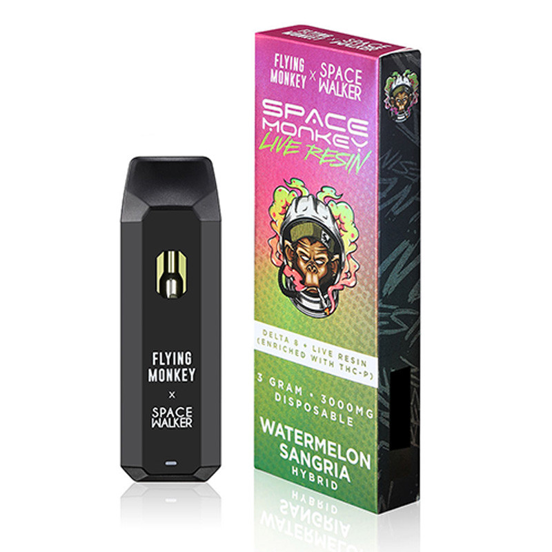 THC Vape Pen – Delta 8 + THCP Live Resin Disposable – Watermelon Sangria Hybrid – 3g – By Flying Monkey x Space Walker
