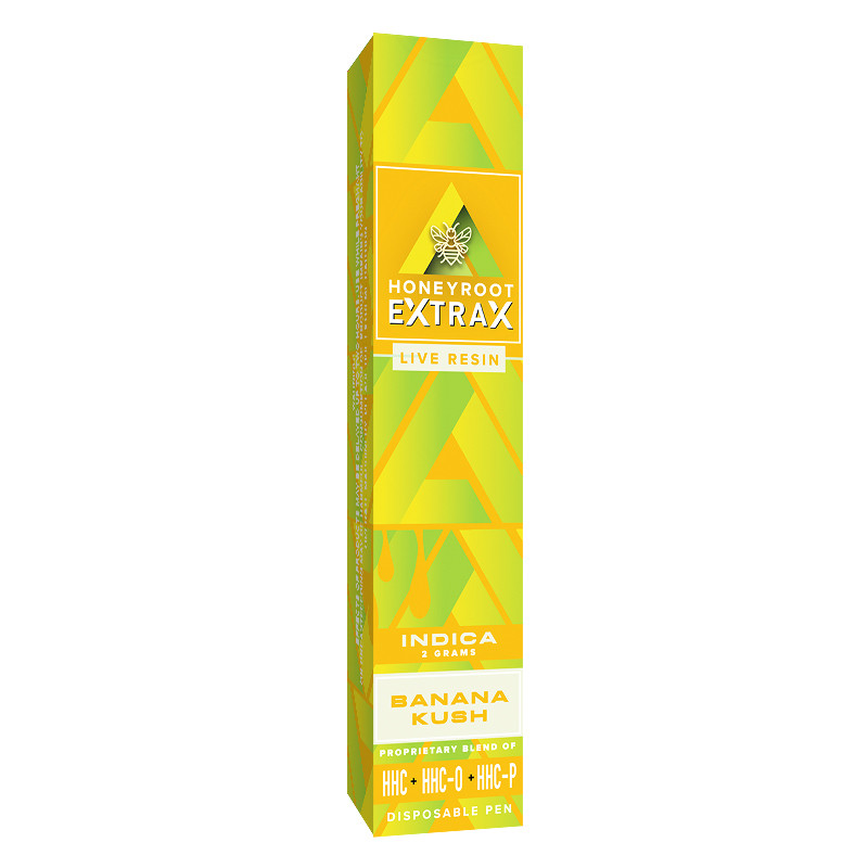 HoneyRoot Extrax – HHC Vape – HHC Live Resin Disposable Pen – Banana Kush – 2g
