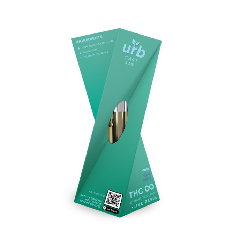 Urb Finest Flowers – Delta 8 Vape – Live Resin THC Infinity Cartridge – Glue Berry – 2.2g