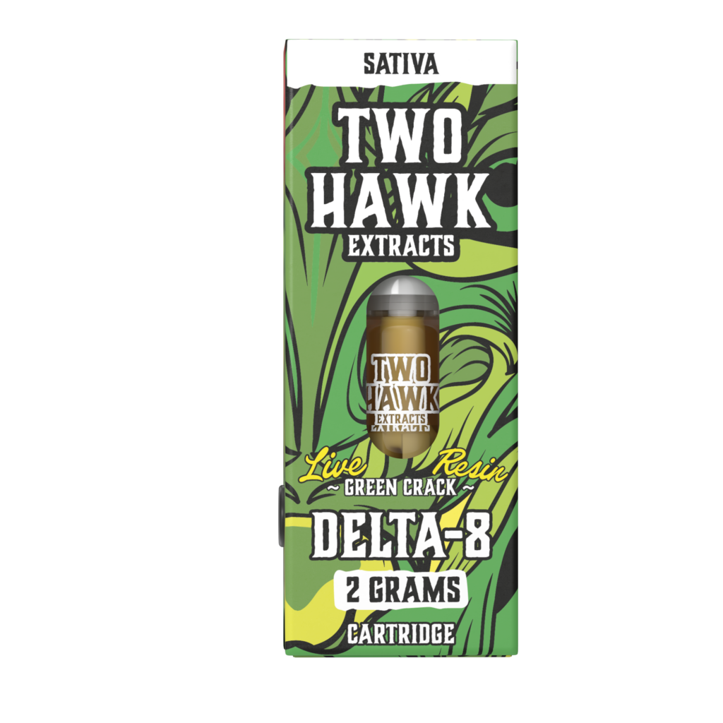 Two Hawk Hemp – Delta 8 Vape – D8 Cartridge – Green Crack – 2g