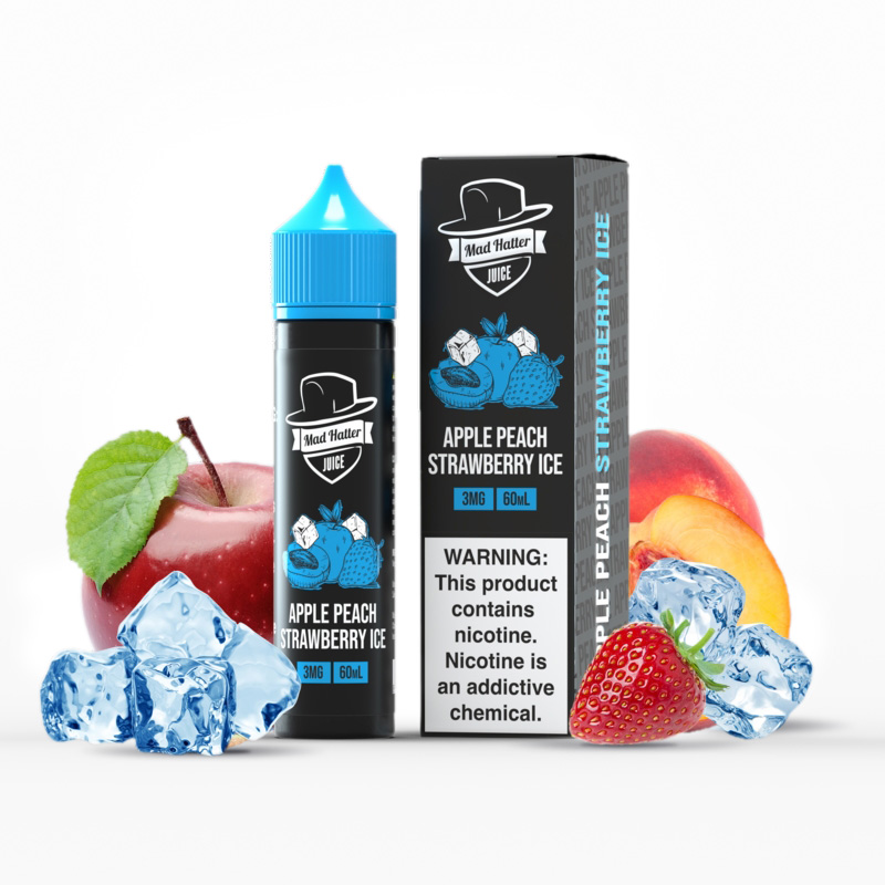 Mad Hatter Apple Peach Strawberry Ice 60ml Vape Juice