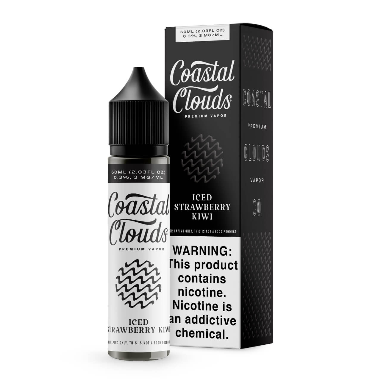 Coastal Clouds Iced Strawberry Kiwi Tobacco Free Nicotine 60ml E-Juice