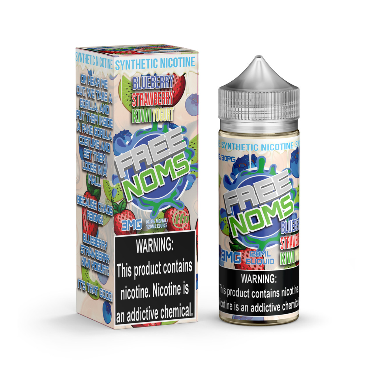 Free Noms Blueberry Strawberry Kiwi Yogurt 120ml TFN E-Juice