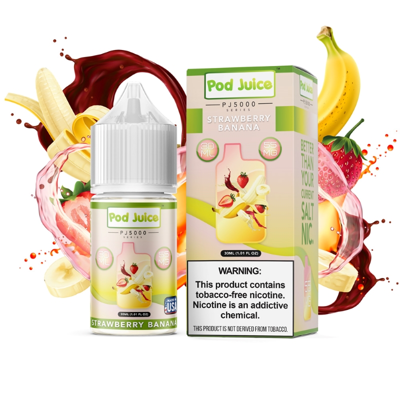 Pod Juice Strawberry Banana PJ5000 TF 30ml Nic Salt Vape Juice